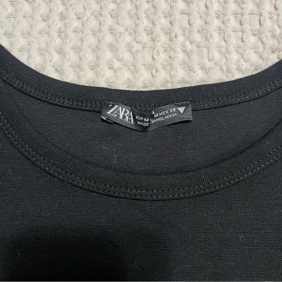Zara Black Super Soft Baby Tee Shirt Size Medium - Picture 2 of 5